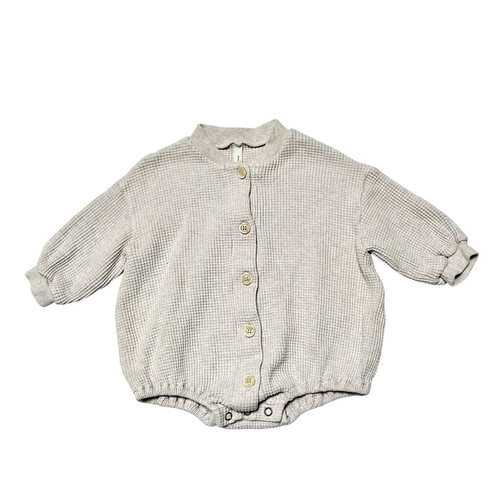La Camel Waffle  Bubble Romper 6m